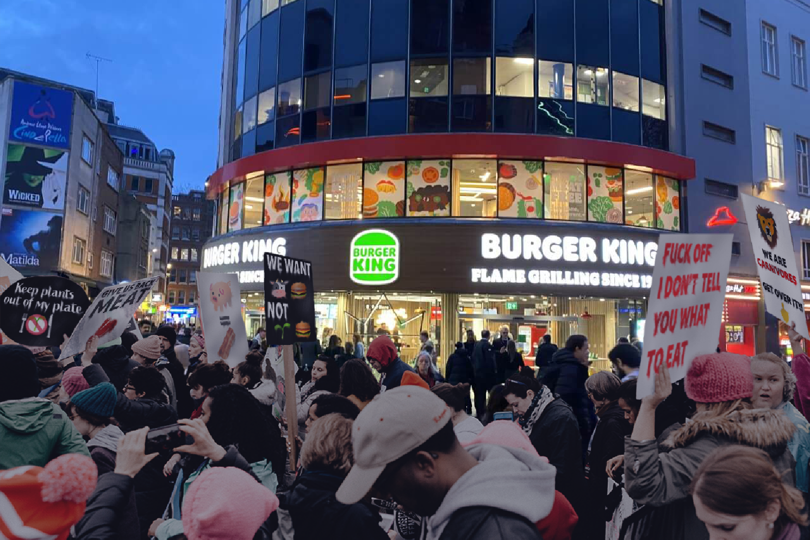 Thousands protest Burger King's decision to go plant-based for a month